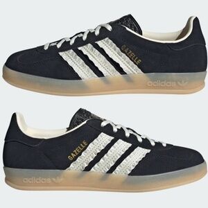Adidas Gazelle Indoor Shoe, Core Black/Cream White/Gum